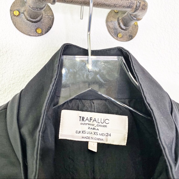 Zara High Neck Zipper Detailed Pleated Jacket - Picture 5 of 7